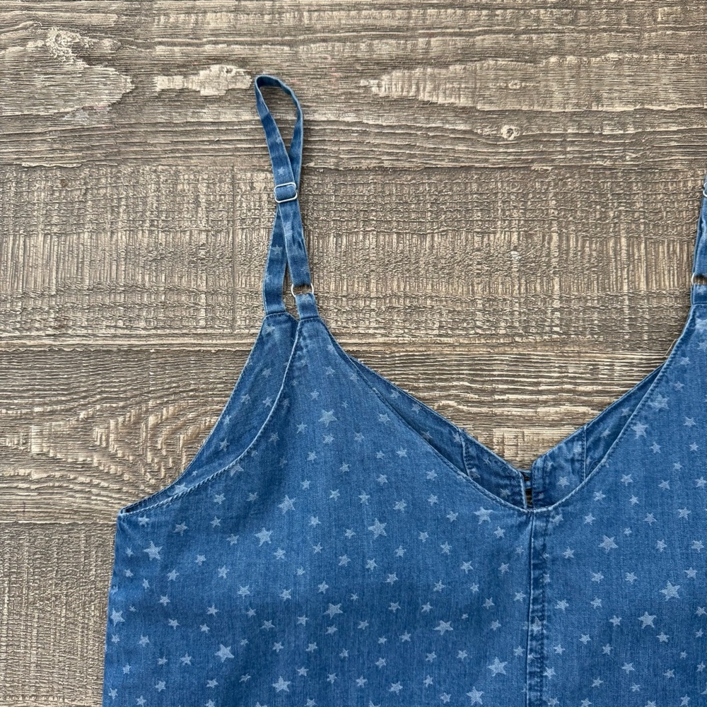 Madewell Denim Button-Down Cami in Star Jacquard 2 - Picture 7 of 8